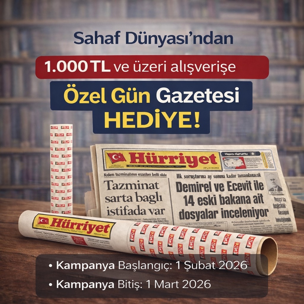  Sahaf Dünyası'ndan 1.000 TL ve üzeri alışverişe Özel Gün Gazetesi HEDİYE!
Kampanya Başlangıç: 1 Şubat 2026
Kampanya Bitiş: 1 Mart 2026 
